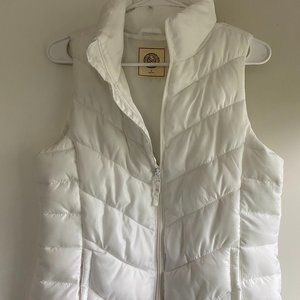 SMALL White Puffer Vest Zip Up